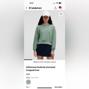 Lululemon Softstreme Perfectly Oversized Cropped Crew